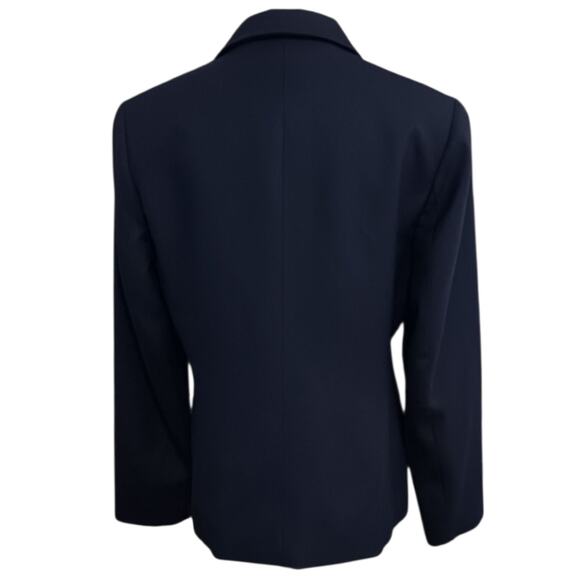 VINTAGE Wool Zip Jacket 6 Classic Dressy Professional Career Office Navy Blue - Picture 3 of 12